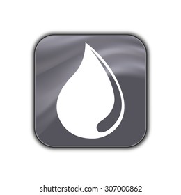 Water drop icon - vector button