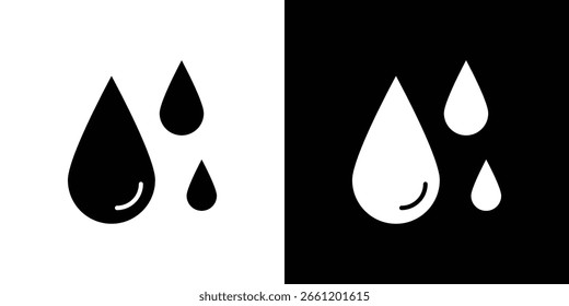 Ilustraciones del Clipart del Vector del icono de la gota de agua en estilo plano