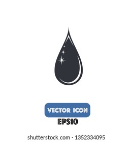 water drop icon, water drop vector. eps10