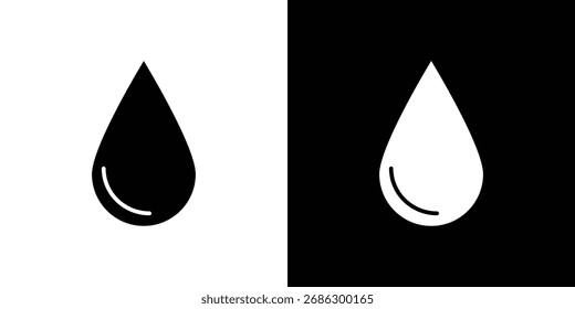 Gráficos de Vector de icono de gota de agua. Conjunto de Vector negro sólido plano