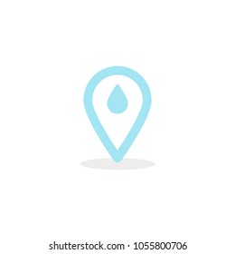 Water drop icon. Vector illustration, flat design