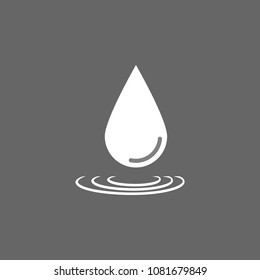 Water drop icon. Vector illustration, flat design.
