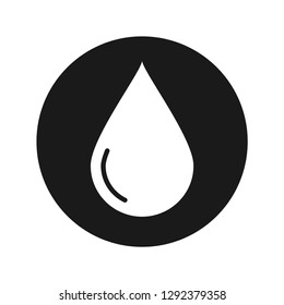 Water drop icon vector illustration design isolated on flat black round button