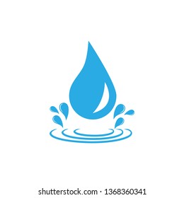 Water drop icon. Vector illustration, flat design.