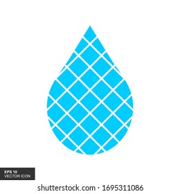 Water drop icon, vector illustration in a flat design style.
