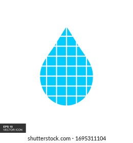 Water drop icon, vector illustration in a flat design style.