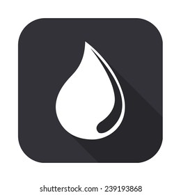 water drop icon - vector illustration with long shadow 