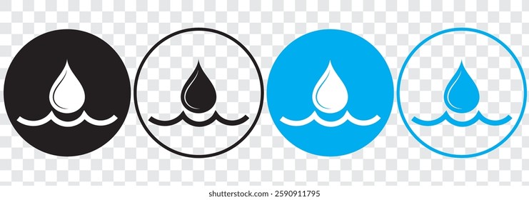 Water drop icon. Vector illustration, flat design.