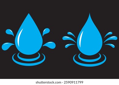 Water drop icon. Vector illustration, flat design.