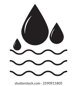 Water drop icon. Vector illustration, flat design.