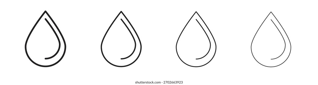 Ilustración vectorial de icono de gota de agua. Vector editable EPS 10.