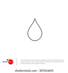 Water Drop Icon - Vector Illustration - Flat pictogram icon