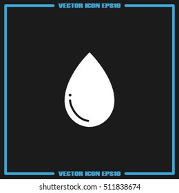 water drop icon vector illustration eps10. Isolated badge drop of liquid flat design for website or app - stock graphics