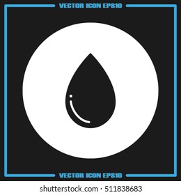 water drop icon vector illustration eps10. Isolated badge drop of liquid flat design for website or app - stock graphics