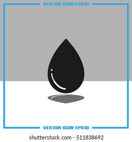 water drop icon vector illustration eps10. Isolated badge drop of liquid flat design for website or app - stock graphics