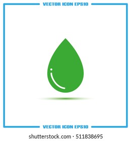 water drop icon vector illustration eps10. Isolated badge drop of liquid flat design for website or app - stock graphics