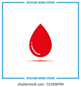 water drop icon vector illustration eps10. Isolated badge drop of liquid flat design for website or app - stock graphics