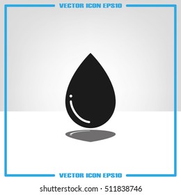 water drop icon vector illustration eps10. Isolated badge drop of liquid flat design for website or app - stock graphics
