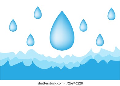 Gota de agua, icono de Ilustración vectorial