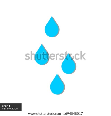 Water drop icon, vector illustration in a flat design style.