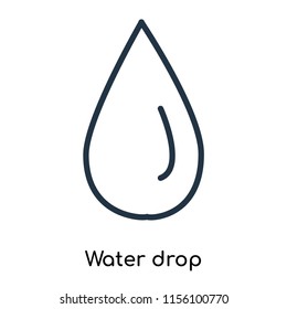 Water drop icon vector isolated on white background. thin symbols or lined elements in outline style