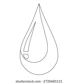 Ícone de gota de água vetor gota líquida plana e contorno