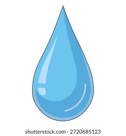 Ícone de gota de água vetor gota líquida plana e contorno