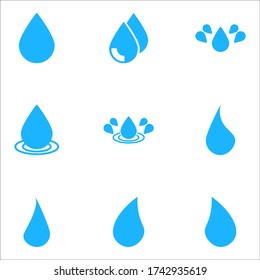 Vector de icono de caída de agua. Diseño de ilustración de plantilla de logotipo