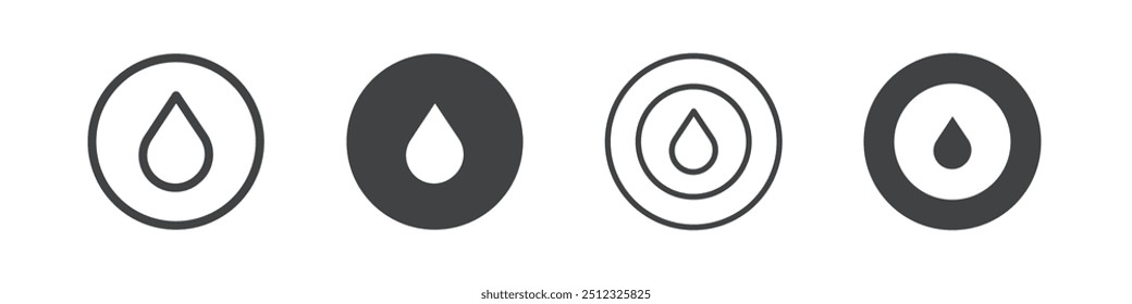 Esquema del logotipo del Vector del icono de la gota de agua