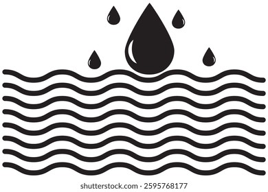 Water Drop icon in vector. Logotype design eps 10 
