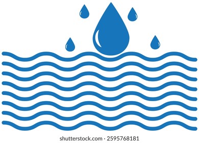 Water Drop icon in vector. Logotype design eps 10 
