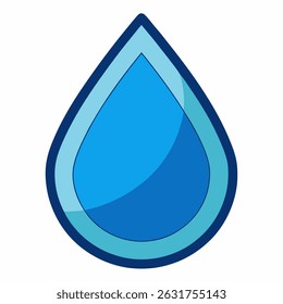 Vector del icono de la gota de agua sobre fondo blanco.