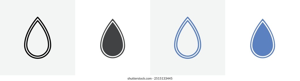 Wassertropfen-Symbol, Vektorsatz für Web-UI oder App
