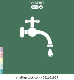 Water drop  icon. Vector tap symbol.