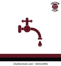 Water drop  icon. Vector tap symbol.