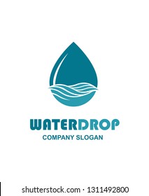 water drop icon with waves isolated on white background