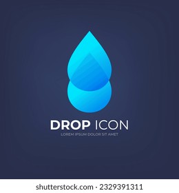Water drop icon for your design. Aqua logo