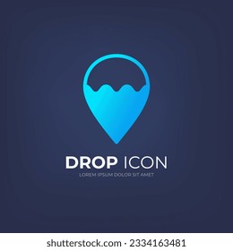 Water drop icon for your design. Aqua logo