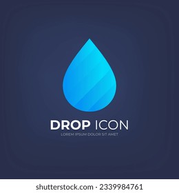 Icono de gota de agua para tu diseño. Hidropleta azul del logo de Aqua
