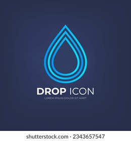 Water drop icon for your design. Aqua logo