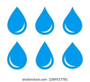Water drop icons collection. Oil drop set vector