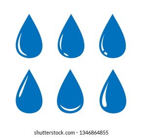 Water drop icons collection. Vector design elements.