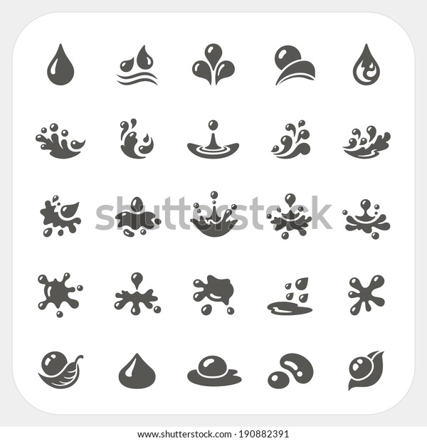 Water Drop Icons Set Stock Vector Royalty Free 190882391 Shutterstock