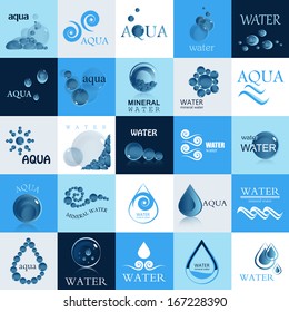 Water And Drop Icons Set - Isolated On Background - Vector Illustration, Graphic Design Editable For Your Design. 
