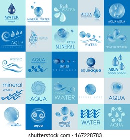 Water And Drop Icons Set - Isolated On Background - Vector Illustration, Graphic Design Editable For Your Design. 