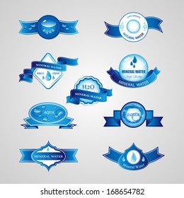 Water And Drop Icons Set - Isolated On Gray Background - Vector Illustration, Graphic Design Editable For Your Design.