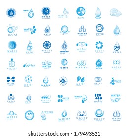 Water And Drop Icons Set - Isolated On White Background - Vector Illustration, Graphic Design Editable For Your Design