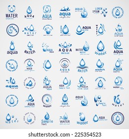 Water And Drop Icons Set - Isolated On Gray Background - Vector Illustration, Graphic Design Editable For Your Design