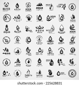 Water And Drop Icons Set - Isolated On Gray Background - Vector Illustration, Graphic Design Editable For Your Design