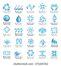 Water And Drop Icons Set - Isolated On White Background - Vector Illustration, Graphic Design Editable For Your Design